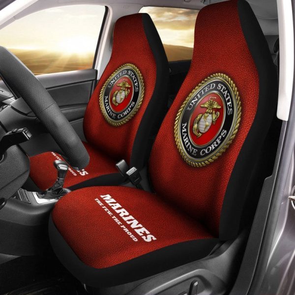 U.S Marine Corps Car Seat Covers Custom USMC Printed Car Accessories