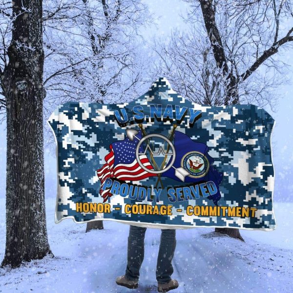 U.S Navy Operations specialist Navy OS Proudly Served Hooded Blanket