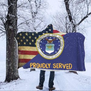 US Air Force Proudly Served Hooded Blanket