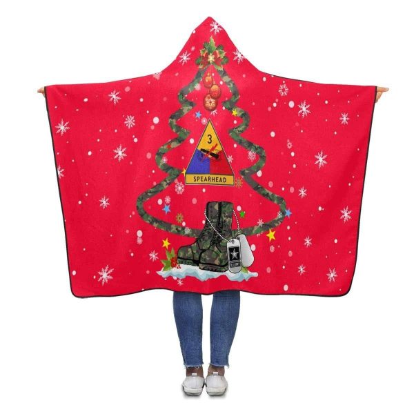 US Army 3rd Armored Division – Christmas Hooded Blanket