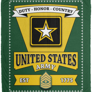 US Army E-8 First Sergeant E8 1SG Noncommissioned Officer Blanket Cozy Plush Fleece Blanket – 50×60