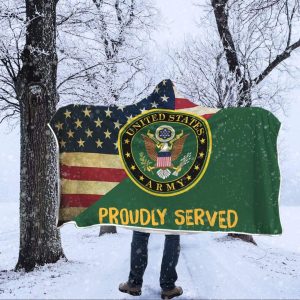 US Army Proudly Served Hooded Blanket