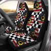 US Flag Sunflower Car Seat Covers Custom Checkerboard Car Accessories