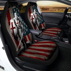 US Flag Templar Knight Car Seat Covers Car Interior Accessories