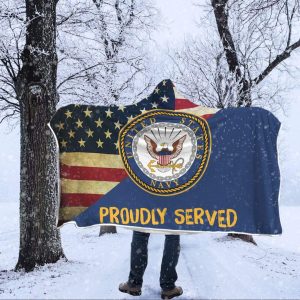 US Navy Proudly Served Hooded Blanket