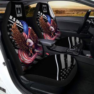 US Space Force Car Seat Cover Custom Bald Eagle US Flag Car Interior Accessories