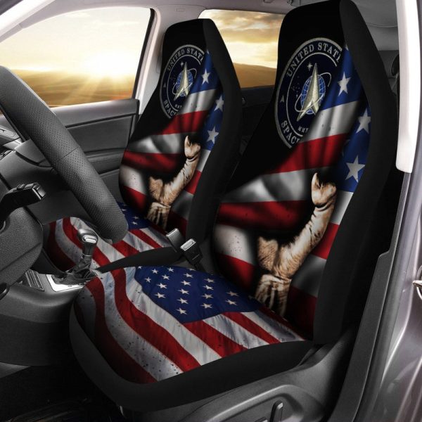 US Space Force Car Seat Covers Custom American Flag Car Accessories Meaningful Fourth Of July Gift