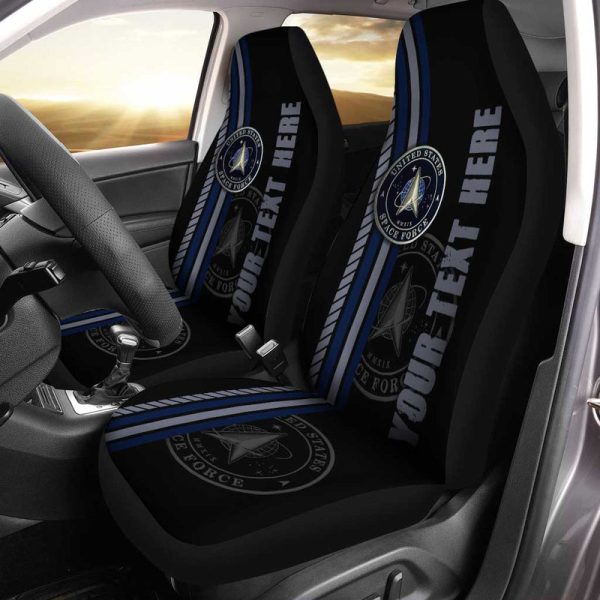 US Space Force Car Seat Covers Custom Name Car Interior Accessories