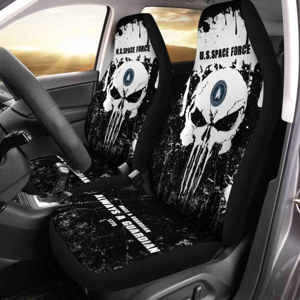 US Space Force Skull Car Seat Covers Custom USSP Car Accessories