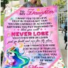 Unicorn  Giving Daughter You Will Never Lose Blanket