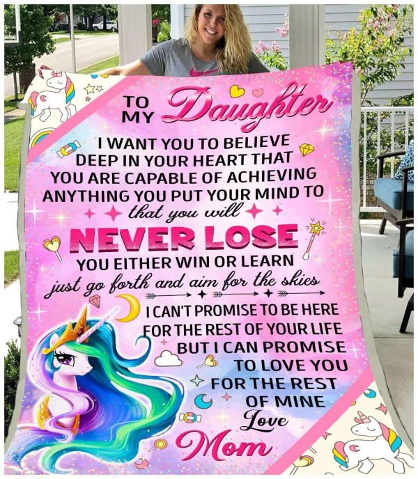 Unicorn  Giving Daughter You Will Never Lose Blanket