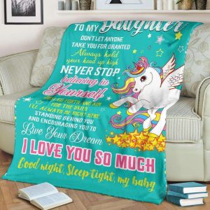 Unicorn  I Love You So Much Gift For Daughter Blanket