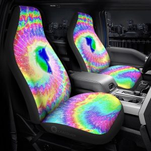 Unicorn Tie Dye Car Seat Covers Custom Car Accessories Hippie Gifts