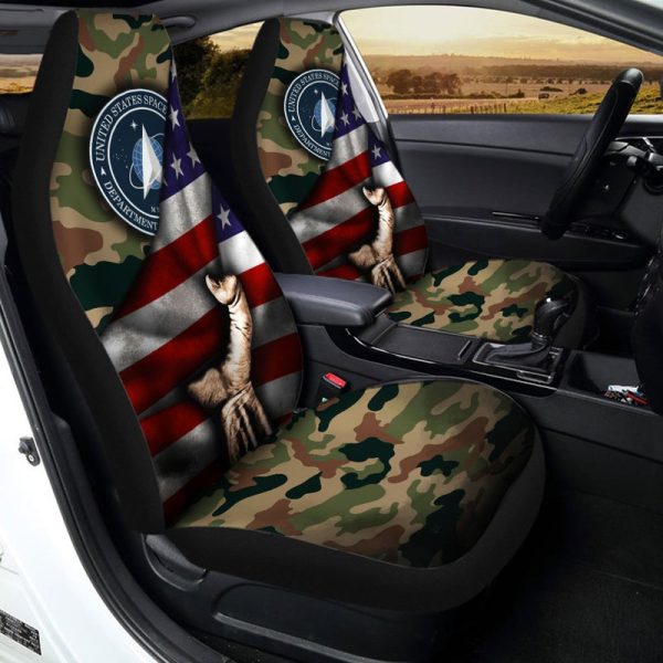 United States Space Force Car Seat Covers Custom US Flag Car Interior Accessories