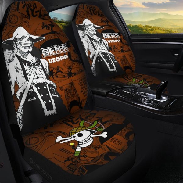 Usopp Car Seat Covers Custom Anime Mix Manga One Piece Car Interior Accessories