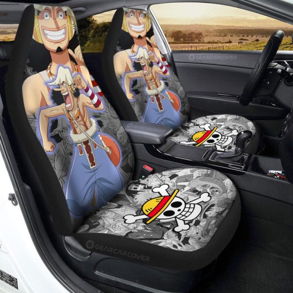 Usopp Car Seat Covers Custom Anime One Piece Car Interior Accessories