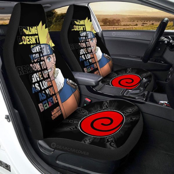 Uzumaki Quotes Car Seat Covers Custom Anime Car Accessoriess