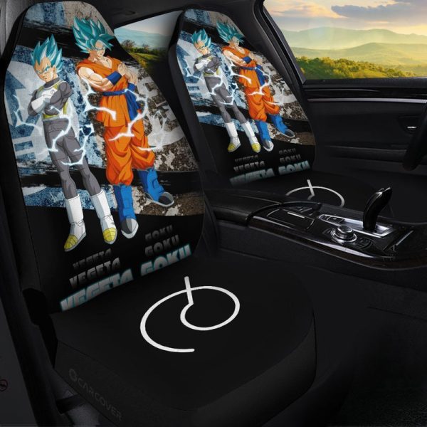 Vegeta And Goku Blue Car Seat Covers Custom Anime Dragon Ball Car Interior Accessories