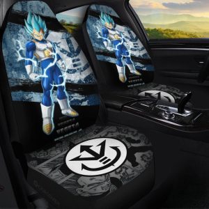 Vegeta Blue Car Seat Covers Custom Anime Dragon Ball Car Interior Accessories