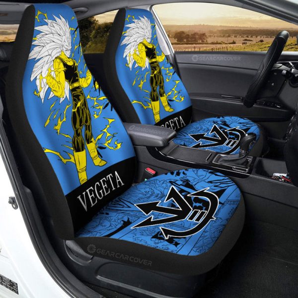 Vegeta SSJ Car Seat Covers Custom Dragon Ball Anime Manga Color Style