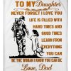 Veteran Dad Gift For Daughter Blanket