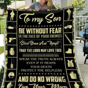 Veteran  Gift For Son Be Without Fear Blanket