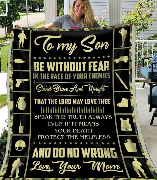 Veteran  Gift For Son Be Without Fear Blanket