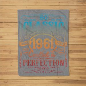 Vintage 1961 Limited Edition Gift 60 Years Old 60Th Birthday Fleece Blanket