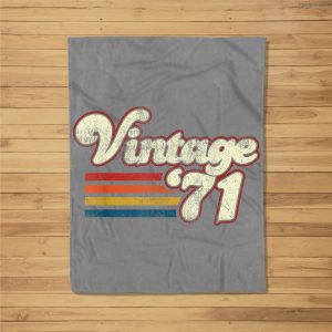 Vintage 1971 50Th Birthday Fleece Blanket