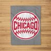 Vintage Chicago Baseball Stitches Fleece Blanket