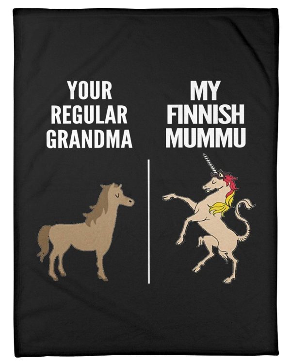 Vintage Funny Your Regular Grandma My Finnish Mummu Gift For Family Blanket