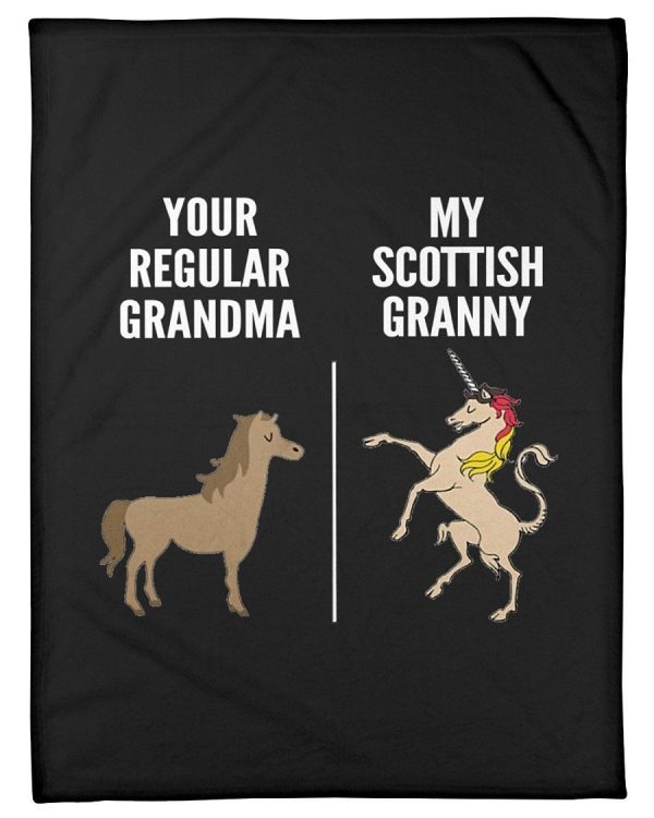 Vintage Funny Your Regular Grandma My Scottish Grannny Gift For Horse Lovers Blanket