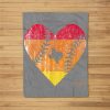 Vintage Houston Baseball Heart Fleece Blanket