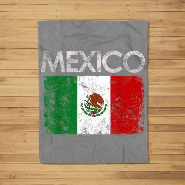 Vintage Mexico Mexican Flag Pride Gift Fleece Blanket