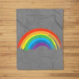 Vintage Retro Rainbow – Classic Distressed Design Fleece Blanket