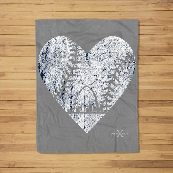 Vintage St. Louis Baseball Heart W Skyline Fleece Blanket