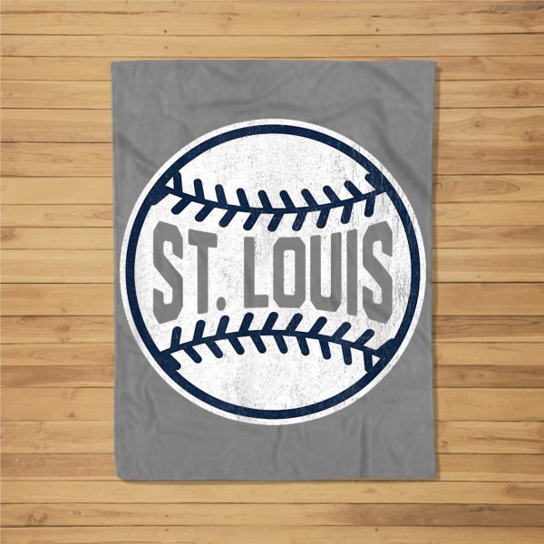 Vintage St. Louis Baseball Stitches Fleece Blanket