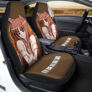 Waifu Girl Holo Car Seat Covers Custom Spice And Wolf Car Accessories