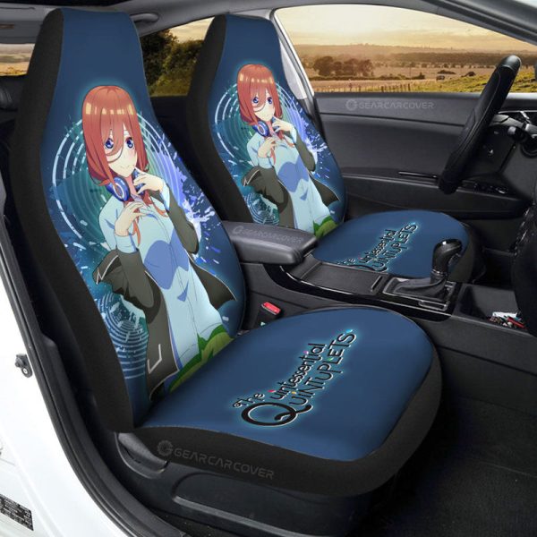 Waifu Girl Miku Nakano Car Seat Covers Custom The Quintessential Quintuplets Car Accessories