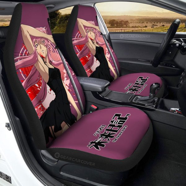 Waifu Girl Yuno Gasai Car Seat Covers Custom The Future Diary Car Accessories