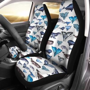 Watercolor Whale Tails Car Seat Covers