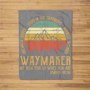 Waymaker Miracle Worker Promise Keeper Christian Fleece Blanket