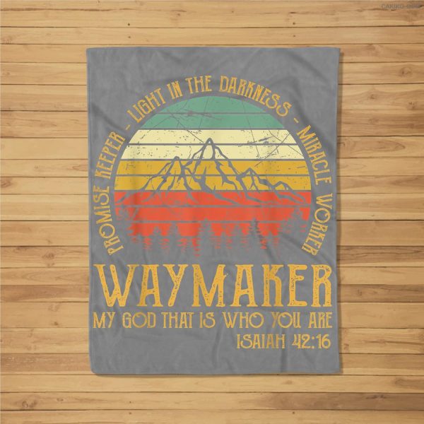 Waymaker Miracle Worker Promise Keeper Christian Fleece Blanket