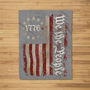 We The People American History 1776 Independence Day Vintage Fleece Blanket