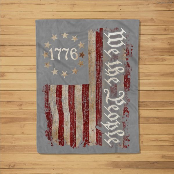 We The People American History 1776 Independence Day Vintage Fleece Blanket