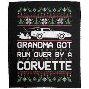 Wheel Spin Addict Christmas Chevy Corvette C4 Fleece Blanket – 50×60