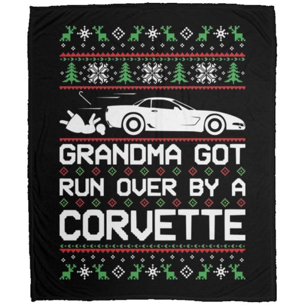 Wheel Spin Addict Christmas Chevy Corvette C5 Fleece Blanket – 50×60