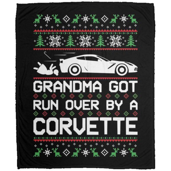 Wheel Spin Addict Christmas Chevy Corvette C7 Fleece Blanket – 50×60