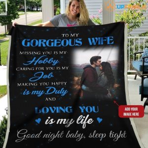 Wife  – To My Gorgeous Wife Missing You Is My Husband Loving You Is My Life Good Night Baby Blanket