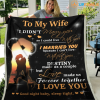 Wife  – To My Wife Destiny Made Us A Couple I Love You Good Night Baby Sleep Tight Blanket